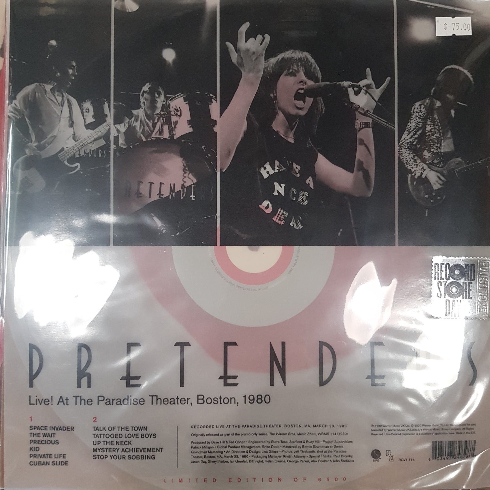PRETENDERS - LIVE AT THE PARADICE THEATRE 1980 (COLOURED) RSD VINYL