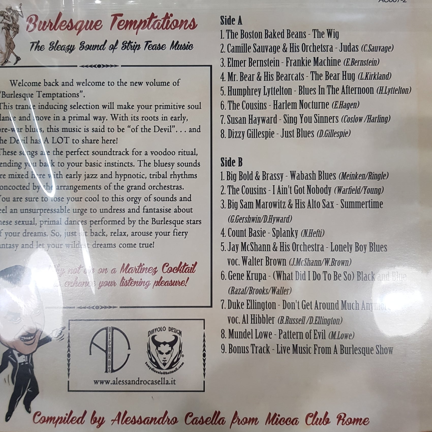 VARIOUS ARTISTS - BURLESQUE TEMPTATIONS: THE SLEAZY SOUND OF STRIP TEASE MUSIC VINYL