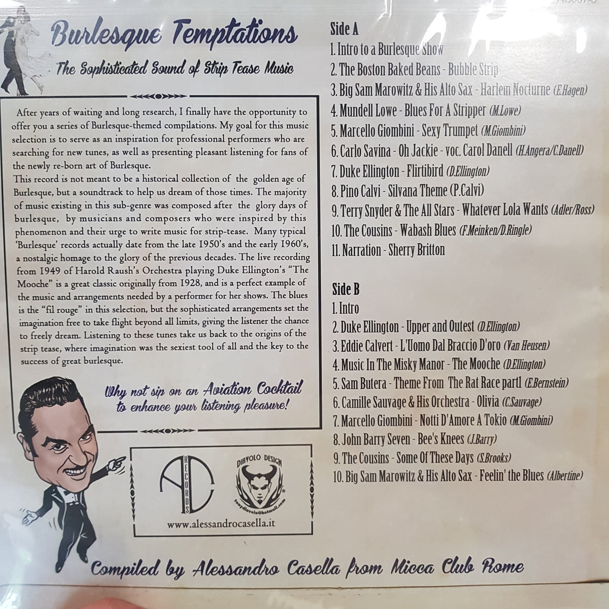 VARIOUS ARTISTS - BURLESQUE TEMPTATIONS: THE SOPHISTICATED SOUND OF STRIP TEASE MUSIC VINYL