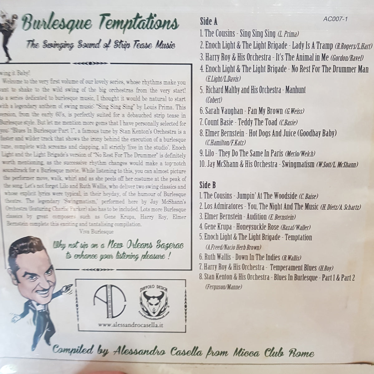 VARIOUS ARTISTS - BURLESQUE TEMPTATIONS: THE SWINGING SOUND OF STRIP TEASE MUSIC VINYL