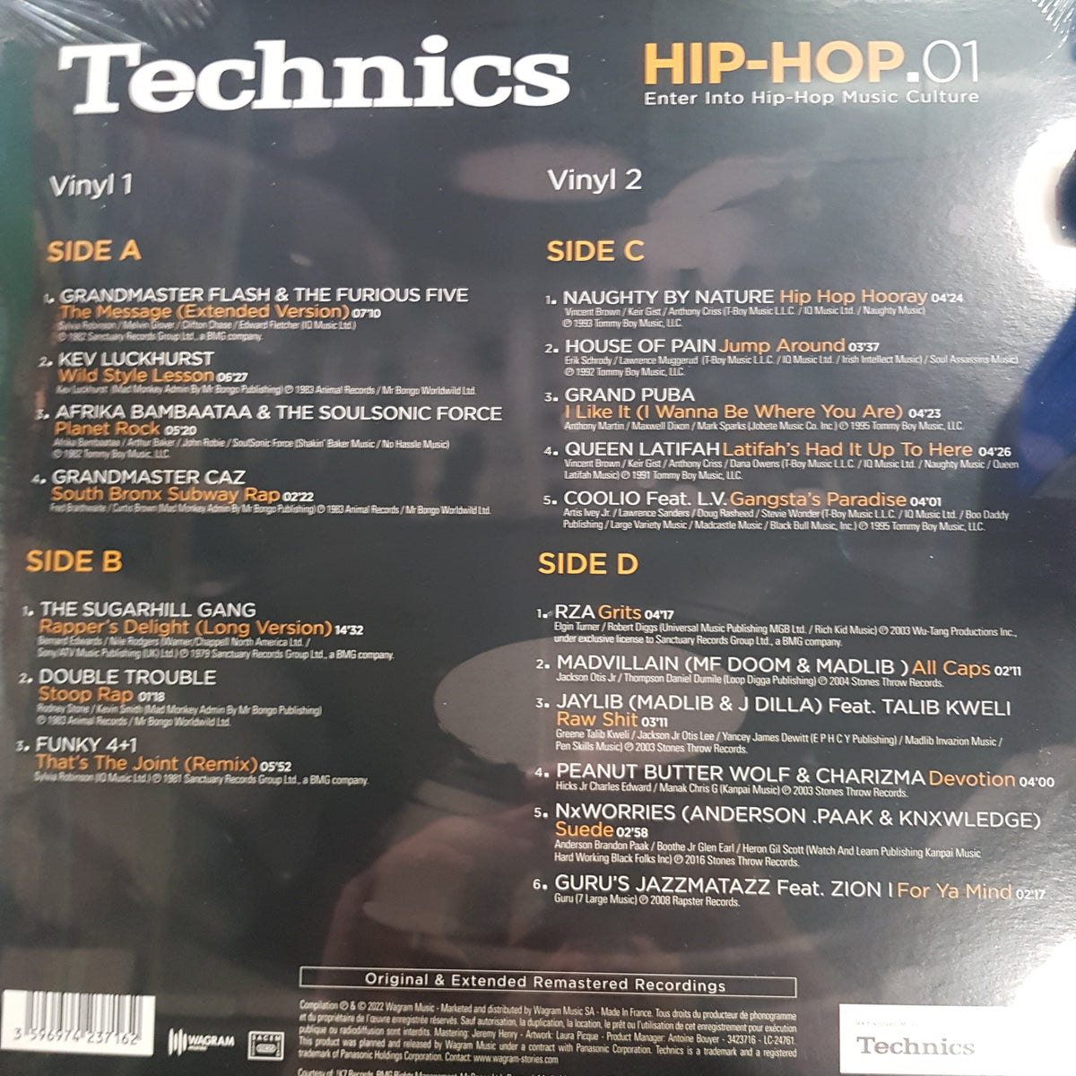 VARIOUS ARTISTS - TECHNICS HIP HOP VOL 1 (2LP) VINYL