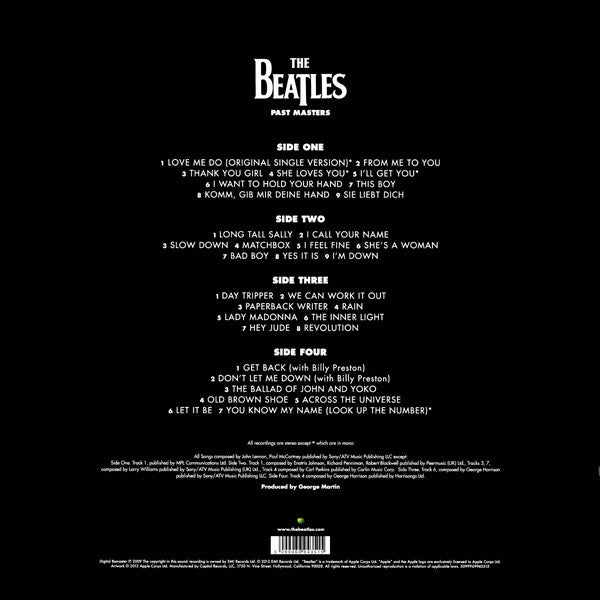 BEATLES - PAST MASTERS (2LP) VINYL