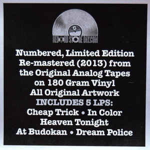 CHEAP TRICK - THE CLASSIC ALBUMS 1977-1979 (5LP) VINYL BOX SET