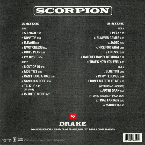 DRAKE - SCORPION (2LP) VINYL