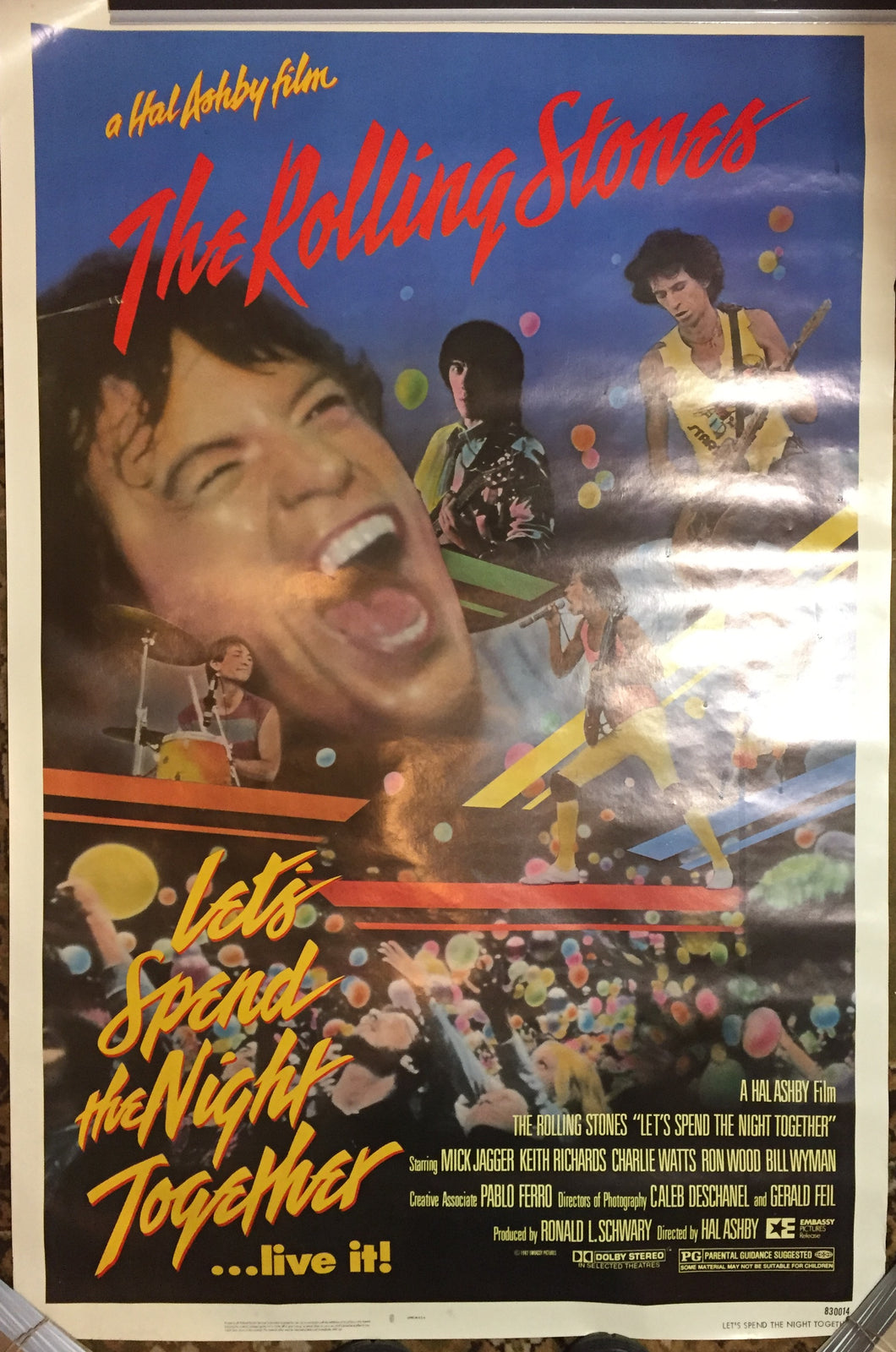 ROLLING STONES - LET'S SPEND THE NIGHT TOGETHER (1985 USED) POSTER