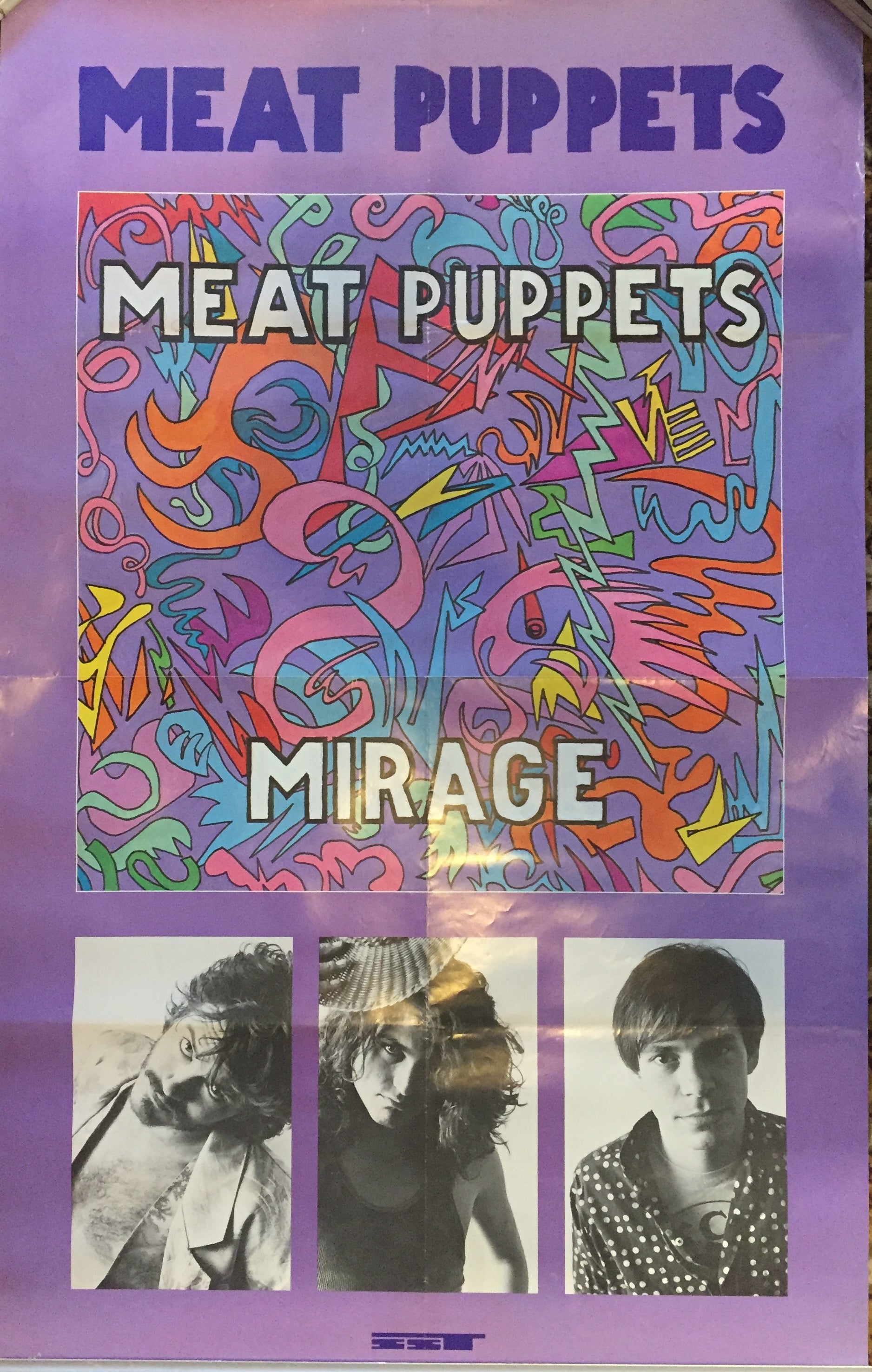 超絶レア ミートパペッツ MEAT PUPPETS 1987年製ヴィンテージ MEAT PUPPETS - MIRAGE (USED 1987) POSTER – GrevilleRecords