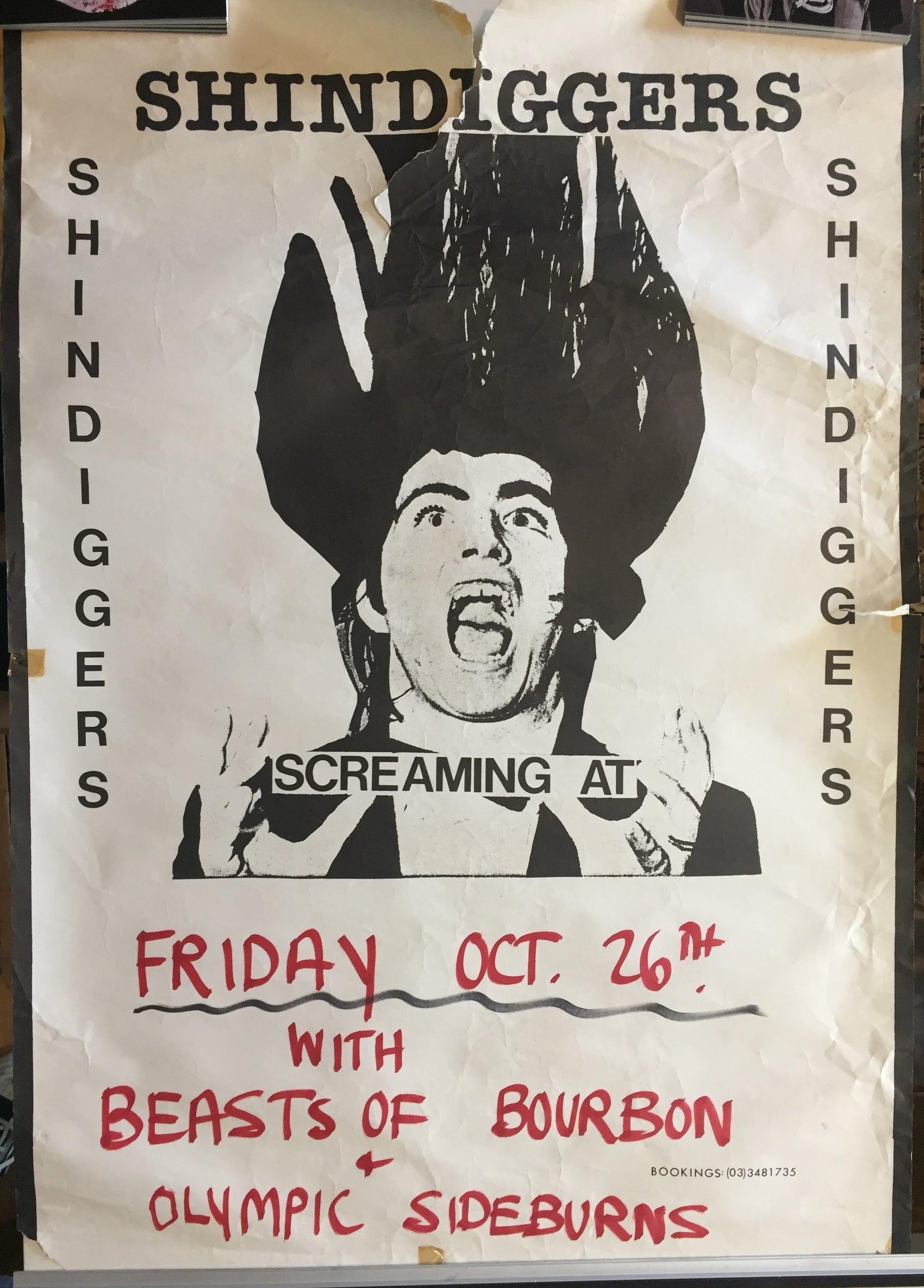 SHINDIGGERS - 1984 (USED, VERY USED) POSTER