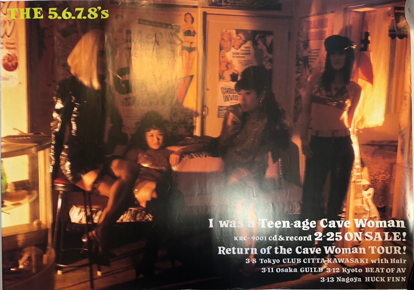 5.6.7.8'S - TEENAGE CAVEWOMAN 1991 (USED) POSTER