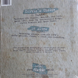JOHNNY THUNDERS - CRITIC'S CHOICE (10" BLUE COLOURED SINGLE) VINYL