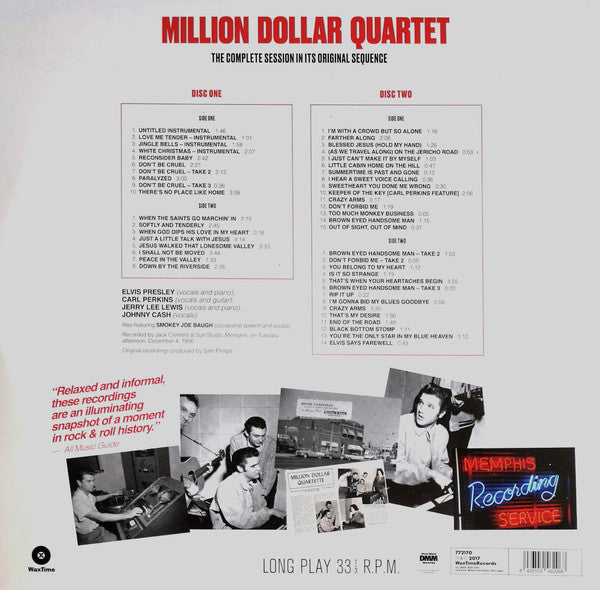 ELVIS PRESLEY, CARL PERKINS, JERRY LEE LEWIS & JOHNNY CASH - MILLION DOLLAR QUARTET (2LP) VINYL