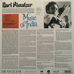 RAVI SHANKAR - MUSIC OF INDIA VINYL