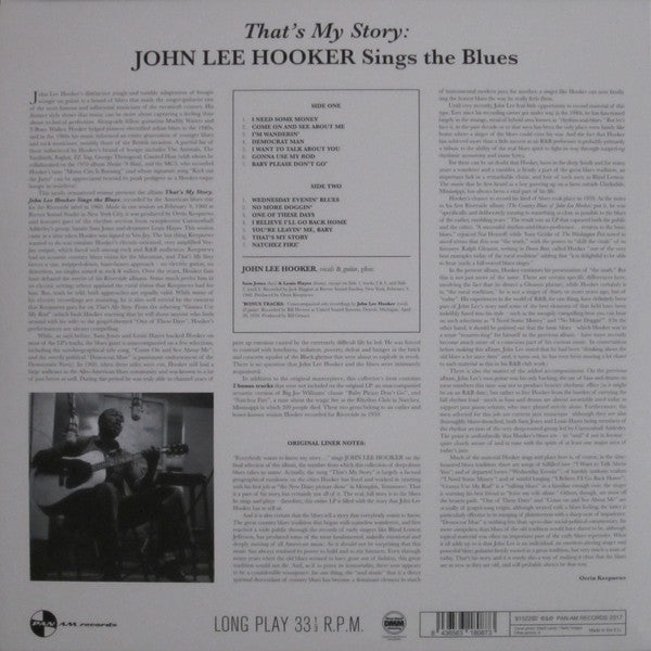 JOHN LEE HOOKER - THAT'S MY STORY VINYL