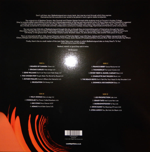 BADBADNOTGOOD - LATE NIGHT TALES (2LP) VINYL