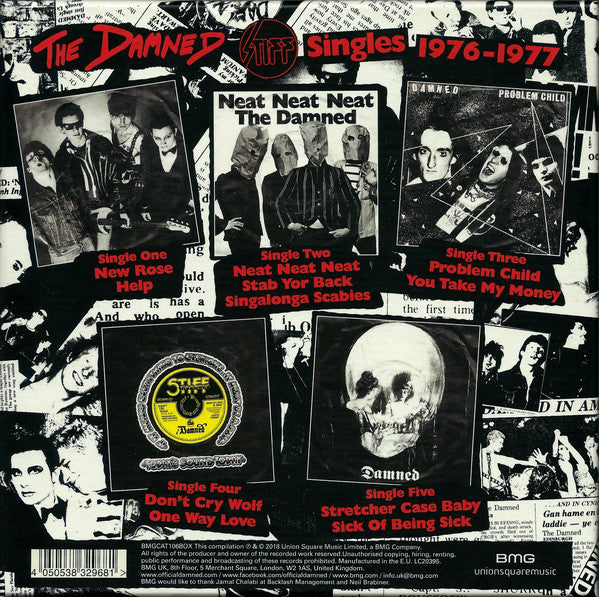 THE DAMNED - STIFF SINGLES 1976-1977 (5 x 7") BOX SET LIMITED ED VINYL