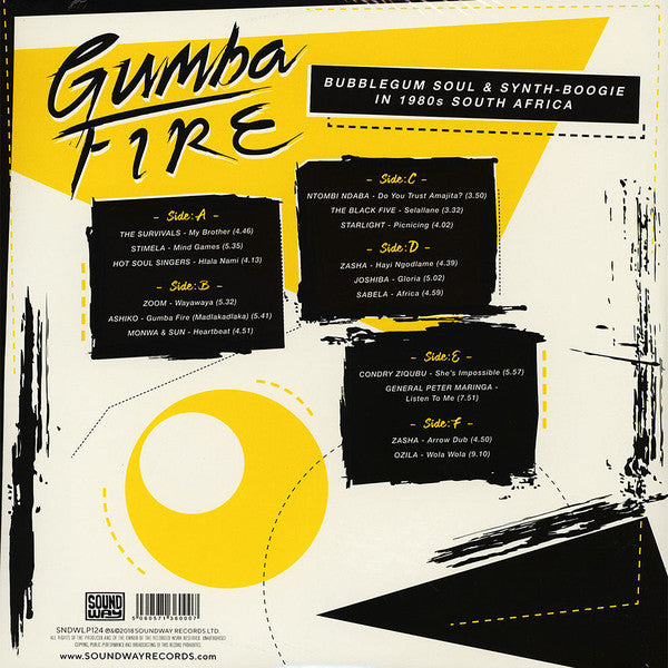 VARIOUS ARTISTS - GUMBA FIRE: BUBBLEGUM SOUL & SYNTH-BOOGIE IN 1980S SOUTH AFRICA (3LP) VINYL