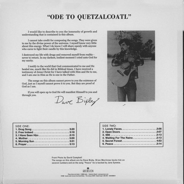 DAVE BIXBY - ODE TO QUETZALCOATL VINYL