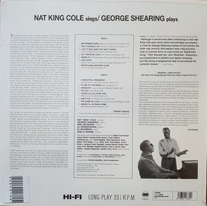NAT KING COLE & GEORGE SHEARING - NAT KING COLE SINGS/GEORGE SHEARING PLAYS VINYL