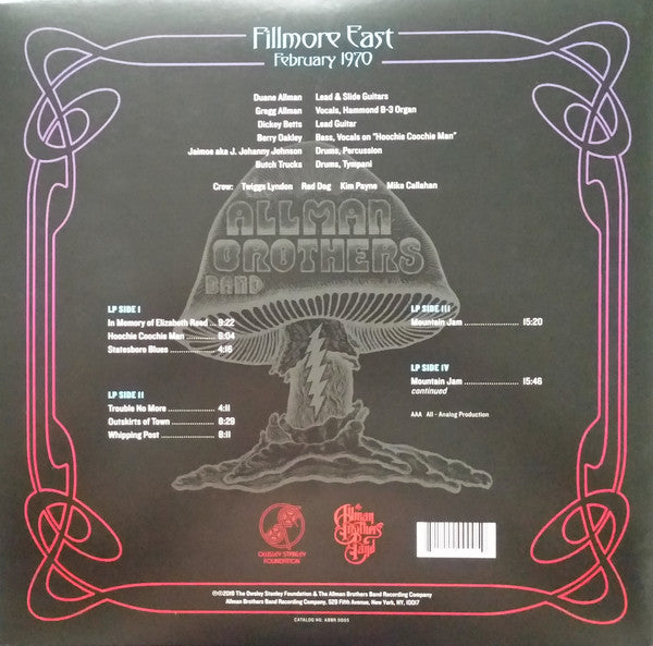 ALLMAN BROTHERS - FILLMORE EAST, FEBRUARY 1970 (2LP) VINYL
