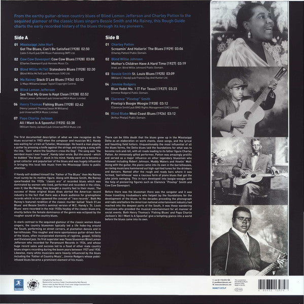 VARIOUS - THE ROUGH GUIDE TO THE ROOTS OF THE BLUES VINYL