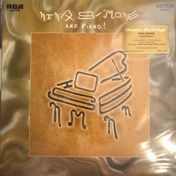 NINA SIMONE - NINA SIMONE AND PIANO! (GOLD COLOURED) VINYL