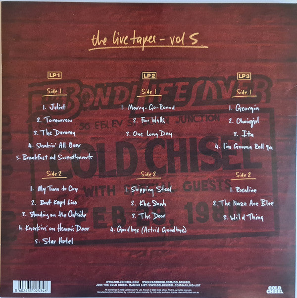 COLD CHISEL - THE LIVE TAPES VOL. 5 (3LP) VINYL