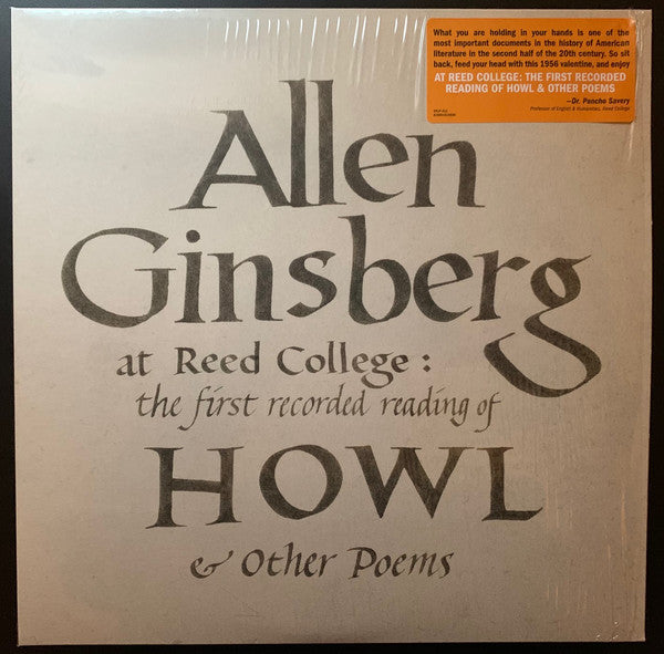 ALLEN GINSBERG - AT REED COLLEGE: THE FIRST RECORDED READING OF HOWL AND OTHER POEMS VINYL