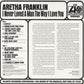 ARETHA FRANKLIN - I NEVER LOVED A MAN THE WAY I LOVE YOU (MONO) VINYL