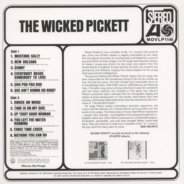 WILSON PICKETT - THE WICKED PICKETT VINYL
