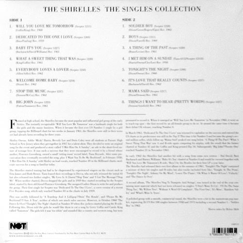 SHIRELLES - THE SINGLES COLLECTION VINYL