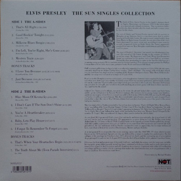 ELVIS PRESLEY - THE SUN SINGLES COLLECTION VINYL