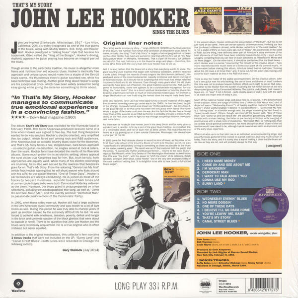 JOHN LEE HOOKER - THAT'S MY STORY VINYL