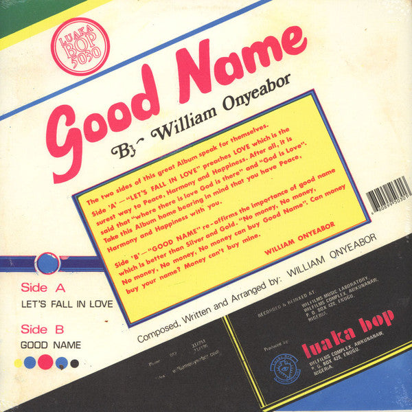 WILLIAM ONYEABOR - GOOD NAME VINYL