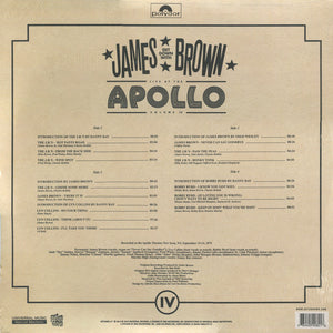 JAMES BROWN - LIVE AT THE APOLLO VOL. IV: SEPTEMBER 13-14 1972 (2LP) VINYL