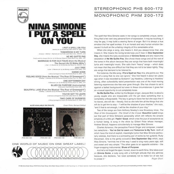 NINA SIMONE - I PUT A SPELL ON YOU (ACOUSTIC SOUNDS) VINYL
