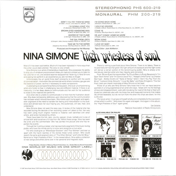 NINA SIMONE - HIGH PRIESTESS OF SOUL VINYL