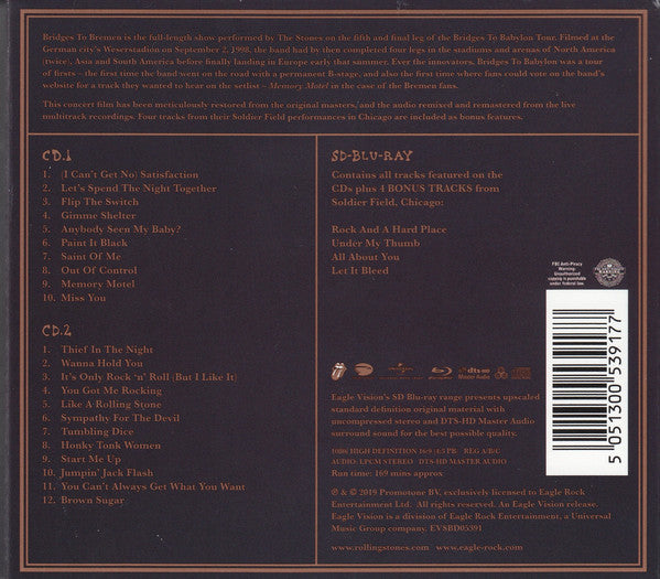 ROLLING STONES - BRIDGES TO BREMEN: LIVE FROM GERMANY 2CD+BLU-RAY