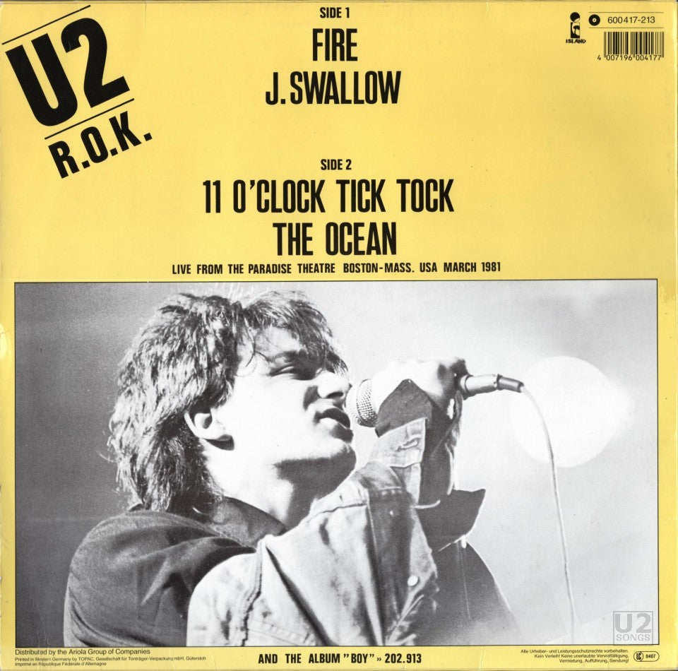 U2 - FIRE (MAXI SINGLE 12