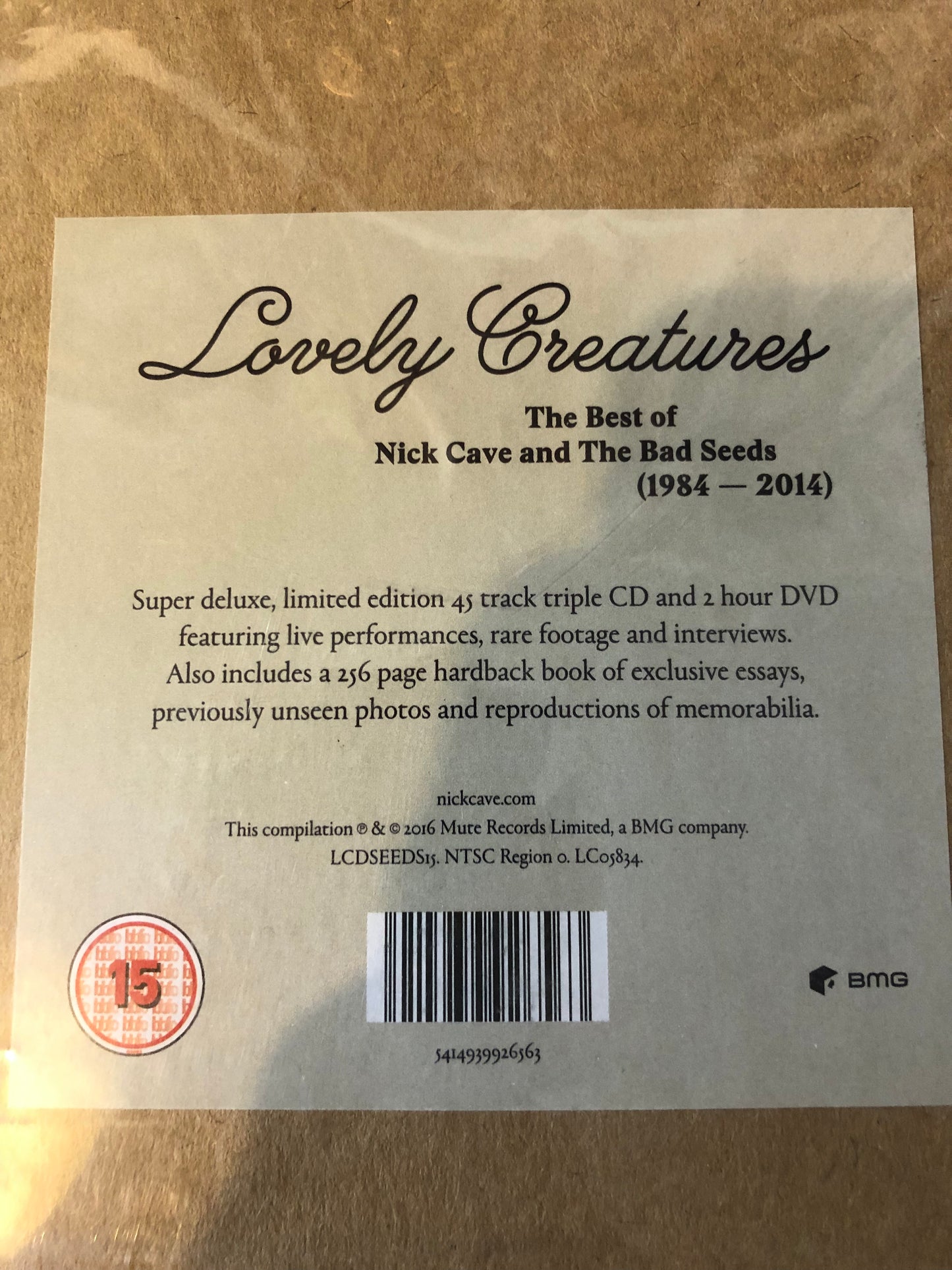 NICK CAVE AND THE BAD SEEDS - LOVELY CREATURES (THE BEST OF NICK CAVE AND THE BAD SEEDS) (1984 - 2014) (3CD DVD BOX SET)