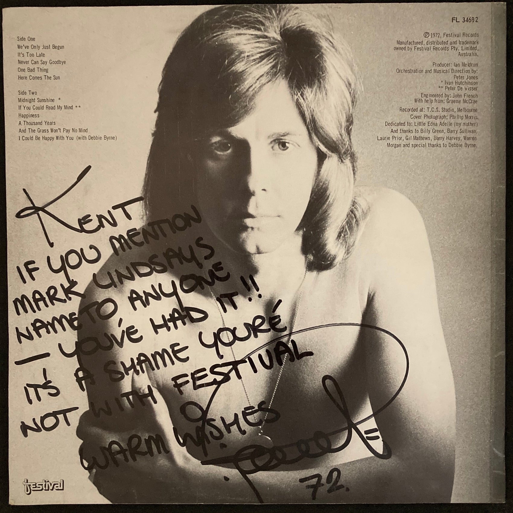 RONNIE BURNS - WE'VE ONLY JUST BEGUN (SIGNED) (USED VINYL 1972 AUS M-/)