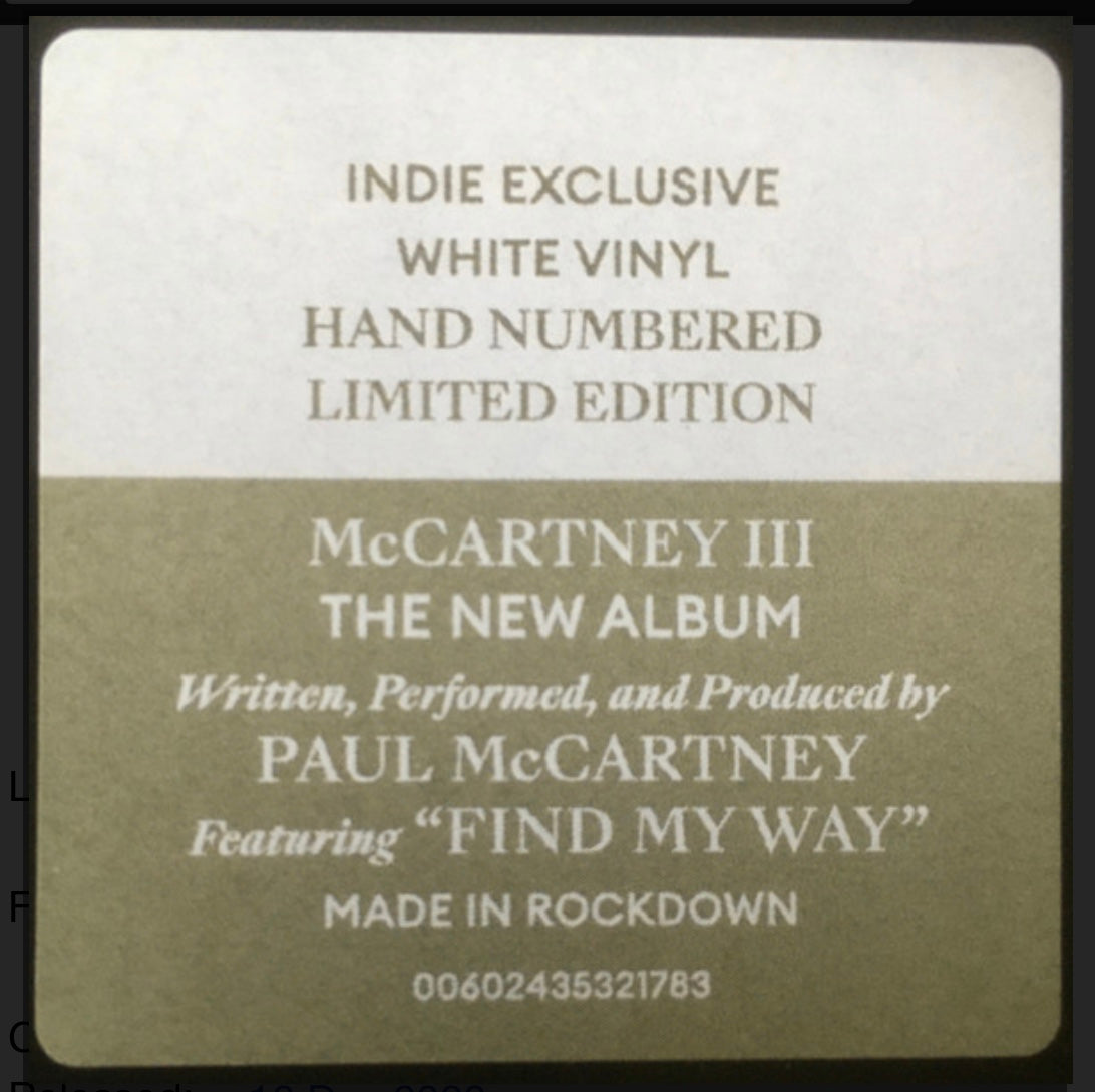 PAUL MCCARTNEY - MCCARTNEY III
