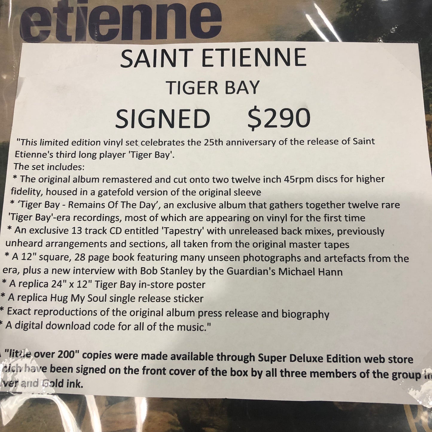 SAINT ETIENNE - TIGER BAY (SIGNED) (LTD ED 25th ANNIVERSARY) VINYL BOX SET