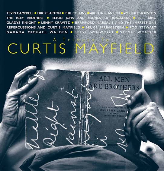 VARIOUS ARTISTS - A TRIBUTE TO CURTIS MAYFIELD (BLUE AND GREY COLOURED) (2LP) (USED VINYL 2019 US M-/M-)