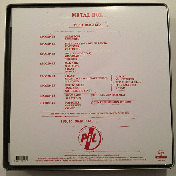 PUBLIC IMAGE LIMITED - METAL BOX (4LP) VINYL BOX SET